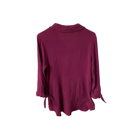 Soft Surroundings Marianna Purple Button Up Top Size Medium - Picture 4 of 5